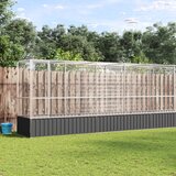 vidaXL Voliera s podaljškom srebrna 1250,5x107x212 cm jeklo Cene