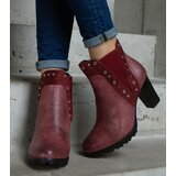 Gemre Burgundy insulated block heel ankle boots Lilya | Shoptok.si