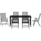  Vrtni set za objed 7 pcs Antracit Čelik s prahom premazan | shoptok.hr