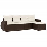 Maison Chic Seti vrtnega pohištva - Vrtna garnitura - Vrtni pohištvo set 5-delna z blazinami rjav poli ratan, (21815581) | Shoptok.si