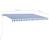 Tenda na ručno uvlačenje s LED svjetlom 450x350 cm plavo-bijela | shoptok.hr