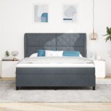 Box Spring Krevet s Madracem Tamnosivi 180x200 cm Baršun | shoptok.hr