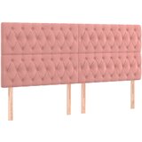 Maison Chic Posteljno vzglavje - Vzglavna omarica 4 kosa roza 90x7x78/88 cm žamet, (22077464) Cene