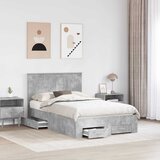  Krevetna konstrukcija s ladicama Betonski sivi 120 x 200 cm | shoptok.hr