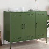 vidaXL Komoda maslinastozelena 100,5 x 39 x 79 cm hladno valjani čelik | shoptok.hr
