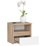 AKORD Cl1 Nočna Omarica, 1 Predal, Hrast Sonoma/Bela, (5000332031) | Shoptok.si