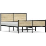 Maison Chic Kovinski Posteljni okvir - Dvoposteljna postelja - Zakonska postelja brez vzmetnice sonoma hrast 140x200 cm, (21694161) Cene