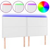 Maison Chic led posteljno vzglavje - vzglavna omarica - nočna omarica belo 180x5x118/128 cm umetno usnje, (21713223) Cene