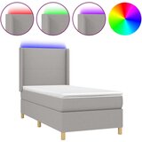  Box spring s madracem LED svjetlosivi 90x190 cm tkanina | shoptok.hr