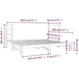  Dnevni ležaj na izvlačenje 2 x (90x190) cm od masivne borovine | shoptok.hr