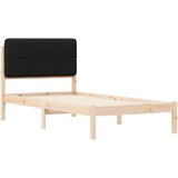  Krevetni okvir s tapiciranim uzglavljem Crna 75 x 190 cm | shoptok.hr