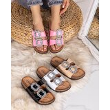 Resti Fuchsia women's slippers with decorated clasps. Olimika - Footwear | Shoptok.si