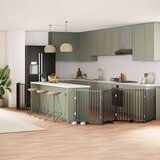 vidaXL Ograda za pse z vrati zložljiva 10 panelov črna 800 cm les | Shoptok.si