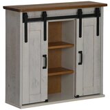 vidaXL viseča omara HALDEN 2 drsna vrata Bela 75x22,5x70 cm Bor, (22010438) | Shoptok.si