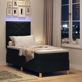  LED Box Spring Krevet s uzglavljem Crna 80 x 200 cm tkanina | shoptok.hr