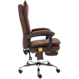 vidaXL masažni pisarniški stol rjavo blago | Shoptok.si