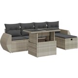 Maison Chic Seti vrtnega pohištva - Vrtna garnitura - Vrtni pohištvo set 6-delna z blazinami siv poli ratan, (21804022) | Shoptok.si