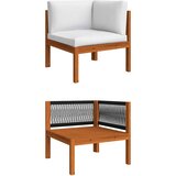  Vrtni set za sjedenje s jastucima, 6 dijelova, krem drvo, akacija i uže Bijela | shoptok.hr