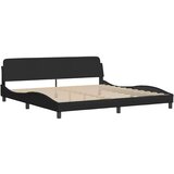  Posteljni okvir brez vzmetnice črn 200x200 cm blago | Shoptok.si
