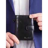 Fashion Hunters Men's Black Leather Wallet
