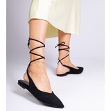 D/CEO marka niezdefiniowana Black flat lace-up pumps tied around the ankle Karlioz | ePonuda.com