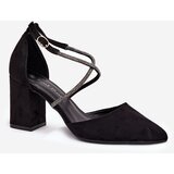 Boto Pumps With Pointed Toes And Decorated Straps On A Heel Black Verithas | Shoptok.si
