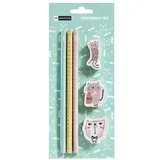 Set olovaka grafitnih i gumica Cat rule 6/1