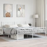  Metalni okvir kreveta uzglavlje i podnožje bijeli 183x213 cm | Eponuda.com
