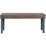  Klupa siva 110 cm prirodni ratan kubu i masivno drvo manga | shoptok.hr