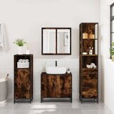 vidaXL Kopalniška omarica dimljen hrast 35x37,5x166 cm inženirski les | Shoptok.si