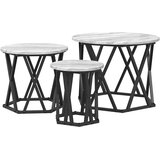  Ugolni bočni stol 3 pcs Siva Sonoma Inženjerska drva i čelik | shoptok.hr