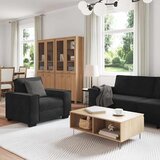  3-dijelni set sofa s jastucima crni baršun | Shoptok.si