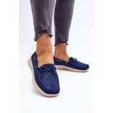 VINCEZA Women's Moccasins with Bow Navy Blue Reece | shoptok.hr