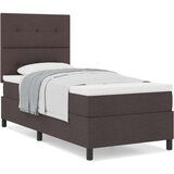 Box Spring Krevet s madracem Tamnosmeđa 100x200 cm Tkanina | shoptok.hr