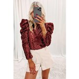 Fenzy Eleganten Top Z Bleščicami, Bordo | Shoptok.si