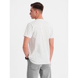 Ombre Men's full print knit shirt - white | Shoptok.si