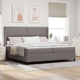 vidaXL Box Spring Postelja z Matracami in LED Taupe 200x200 cm Tkanina, (22050528) | Shoptok.si