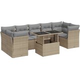  8-dijelni set vrtnih sofa od poliratana s jastucima bež | shoptok.hr