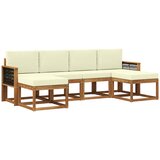 vidaXL Zunanja garnitura za sedenje 6 pcs Naravna in smetana Poliester, (5000280653) | Shoptok.si