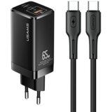 Usams hišni polnilec 220V QC/PD 65W vhod 2x Type C 1x USB-A s priloženim kablom Type C Type C - Original (EU Blister) črn Cene