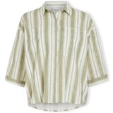 Vila Etni 3/4 Oversize Shirt - Egret/Oil Green Zelena Cijene