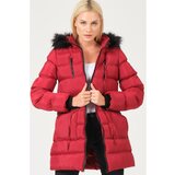 Dewberry Z6763 LADIES COAT-BURGUNDY Cene
