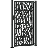  Vrtna vrata crna 100x175 cm dizajn s čeličnim tragovima | shoptok.hr