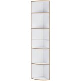 Livetastic KOTNI REGAL 33/183/33 cm bela, medeni hrast | Shoptok.si