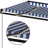 Tenda na ručno uvlačenje s LED svjetlom 400x350 cm plavo-bijela | shoptok.hr