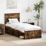  Okvir za krevet s uzglavljem Dimljeni hrast 75 x 190 cm | shoptok.hr