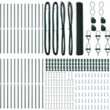 vidaXL šesterokotna ograja Zelena 1.4x50 m Jeklo, stebri za ograje 13 kosov Zelena Ø32 mm 190 cm Galvanizirano jeklo | Shoptok.si