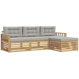 vidaXL Zunanja garnitura za sedenje 4 pcs Bela in svetlo siva, (5000282372) | Shoptok.si