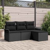  Set sofe 4 kom. 4-Broj sjedala Crna poliratan | shoptok.hr