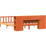  Knjižna postelja brez vzmetnice vošč. rjava 180x200cm trden les, (21608165) | Shoptok.si